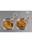 Russian Soviet silver rose gold plated 925 Amber earrings veab010